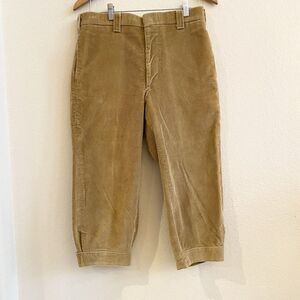 Vintage Woolrich Beige Straight Leg Corduroy Cuffed Cropped Pants Womens Size 31